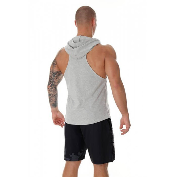 Poundout - Sleeveless Hoodie Tank Top BARBELLS grey