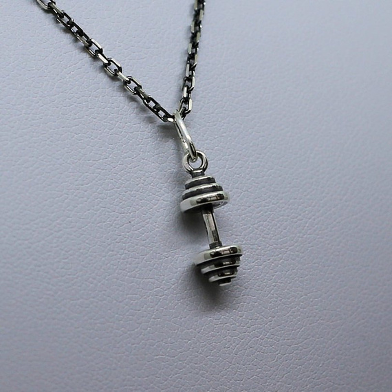 Fit Kolekcja - Oxidised Sterling Silver Pendant DUMBBELL 005