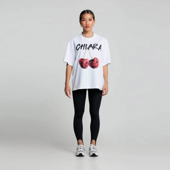 Chiara Wear - T-shirt oversize CHERRY - white