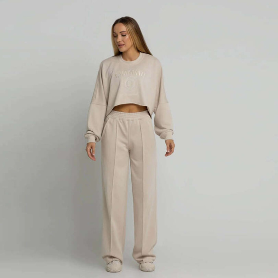 Chiara Wear - Women's SHORT Sweatshirt CALIFORNIA - beige