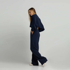 Chiara Wear - Women's SHORT Sweatshirt CALIFORNIA - navy-beige