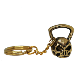 Lazy Superman - Brass Skull Kettlebell Keychain