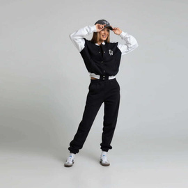 Chiara Wear - Two-colour embroidered baseball jacket CHIARA - black and white