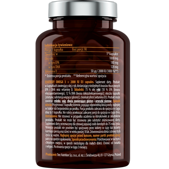 Essensey - Omega 3 + 2000 IU D3 - 90 kaps.
