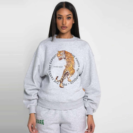 Chiara Wear - Bluza oversize nadruk CIRCLE - szara