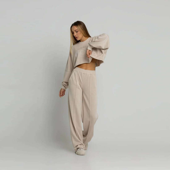 Chiara Wear - Women's SHORT Sweatshirt CALIFORNIA - beige