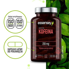 Essensey - Kofeina 200 mg - 120 kaps. KRÓTKA DATA 10.2025
