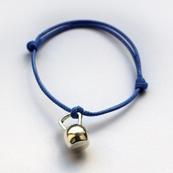 Fit Kolekcja - Bransoletka ze sznurka kettlebell royal blue