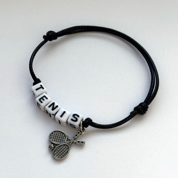 Fit Kolekcja - Bransoletka ze sznurka TENIS 01 silver