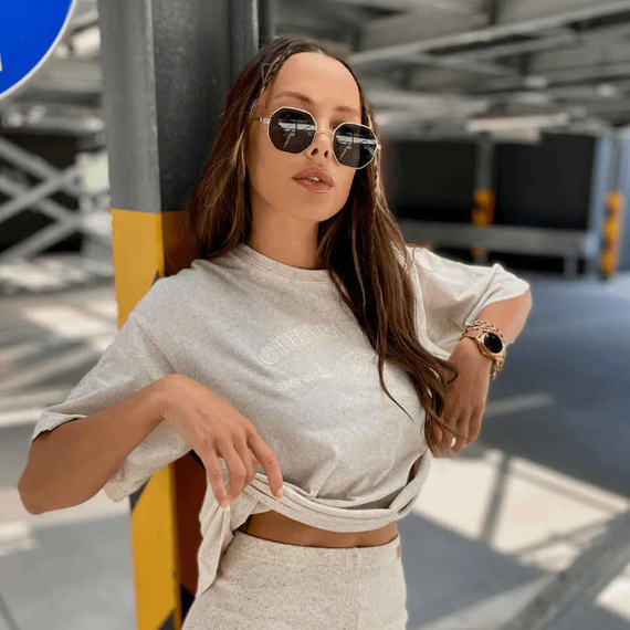 Chiara Wear - T-shirt damski oversize CALIFORNIA - konopia