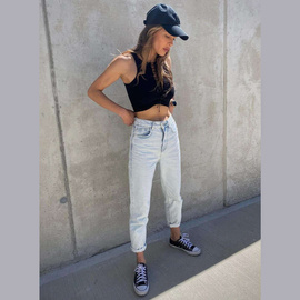 Chiara Wear - Lace Up Front Racerback Crop Tank Top - black