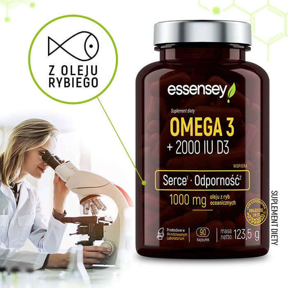 Essensey - Omega 3 + 2000 IU D3 - 90 kaps.
