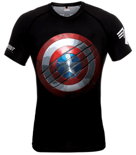 Poundout - Rashguard short sleeve Marvel Captain America