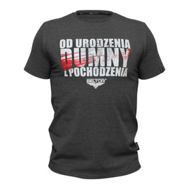 Beltor - Koszulka T-shirt Slim OD URODZENIA DUMNY Z POCHODZENIA grafitowy