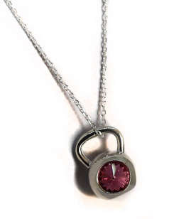 Fit Kolekcja - Zawieszka na łańcuszek srebrny KETTLEBELL SWAROVSKI Rose