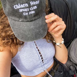 Chiara Wear - Top bokserka z wiązaniem - szary