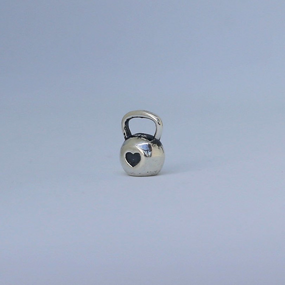 Fit Kolekcja - Zawieszka KETTLEBELL 003 MINI ❤ - oksydowane srebro