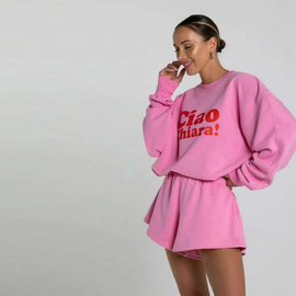 Chiara Wear - Bluza damska oversize CIAO CHIARA - różowa