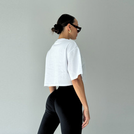 Chiara Wear - T-shirt crop top CHERRY - white