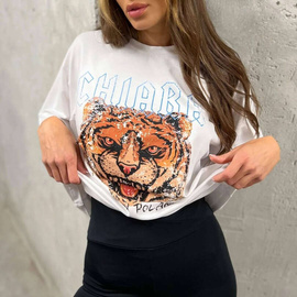Chiara Wear - T-shirt oversize ROAR - biały