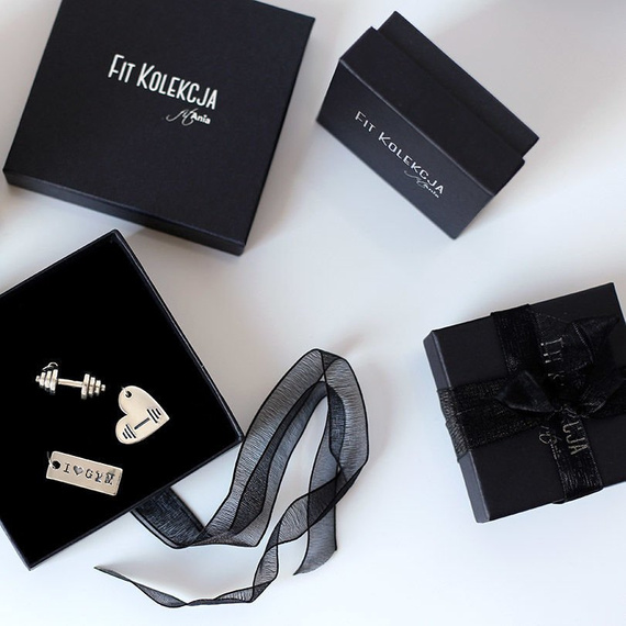 Fit Kolekcja - Oxidised Sterling Silver I LOVE MY BICEPS Charm