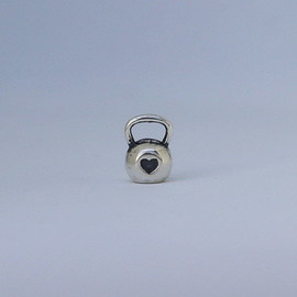 Fit Kolekcja - Zawieszka KETTLEBELL 003 MINI ❤ - oksydowane srebro