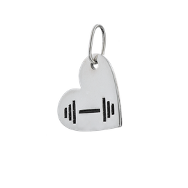 Fit Kolekcja - Zestaw srebrny Zawieszka Serce i sztangielka 01 + Kolczyki SZTANGIELKI