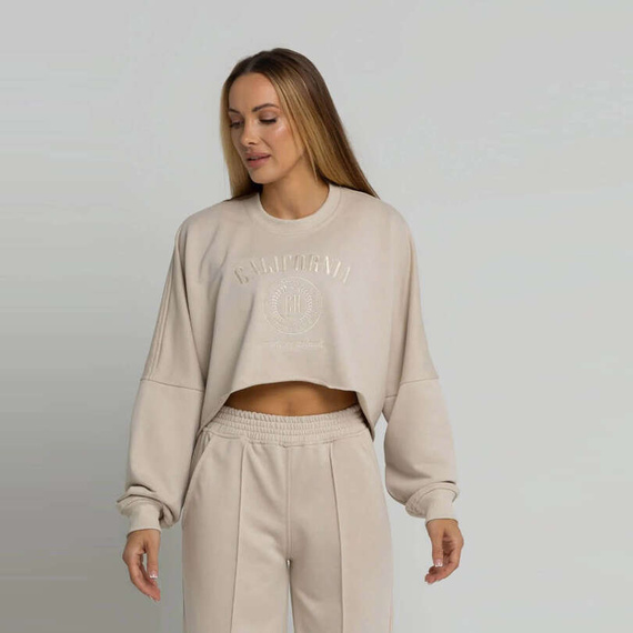 Chiara Wear - Women's SHORT Sweatshirt CALIFORNIA - beige