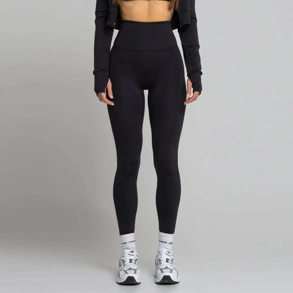 Chiara Wear - Legginsy HIGH wysoki stan - czarne