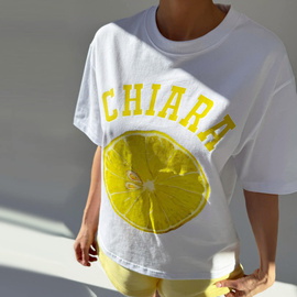 Chiara Wear - T-shirt oversize LEMON - white