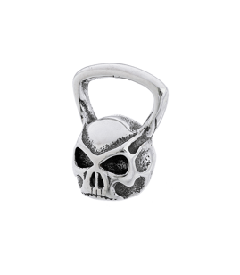 Fit Kolekcja - Zawieszka na łańcuszek srebrna KETTLEBELL CZASZKA
