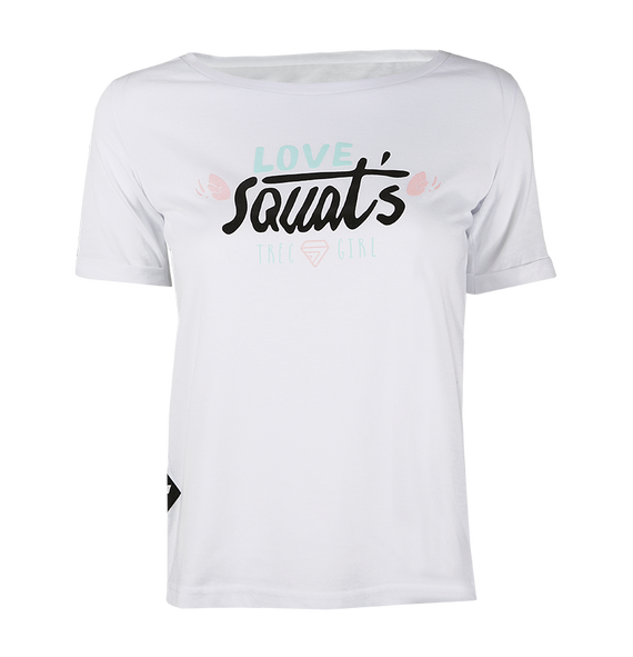 Trec - Koszulka T-shirt TRECGIRL 006 LOVE SQUAT WHITE
