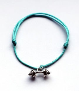 Fit Kolekcja - Bransoletka ze sznurka z wygiętą sztangą turquoise