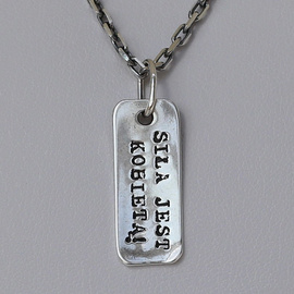 Fit Kolekcja - Oxidised Sterling Silver STRENGTH IS A WOMAN Charm