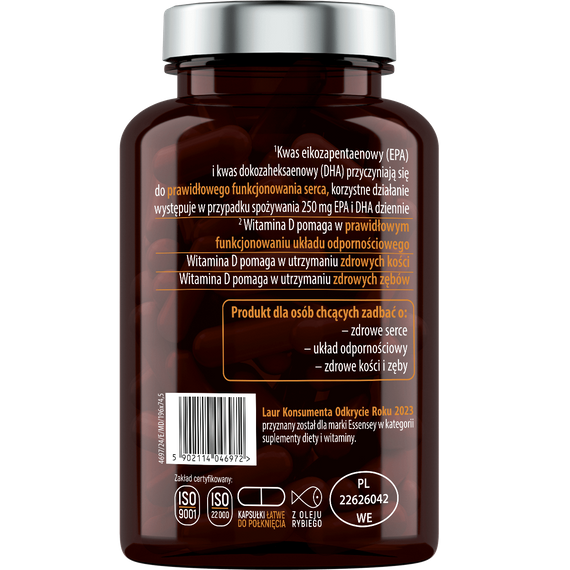 Essensey - Omega 3 + 2000 IU D3 - 90 kaps.