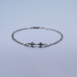 Fit Kolekcja - MINI DUMBBELL Bracelet - Oxidised Sterling Silver
