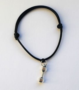 Fit Kolekcja - DUMBBELL String Bracelet - Black