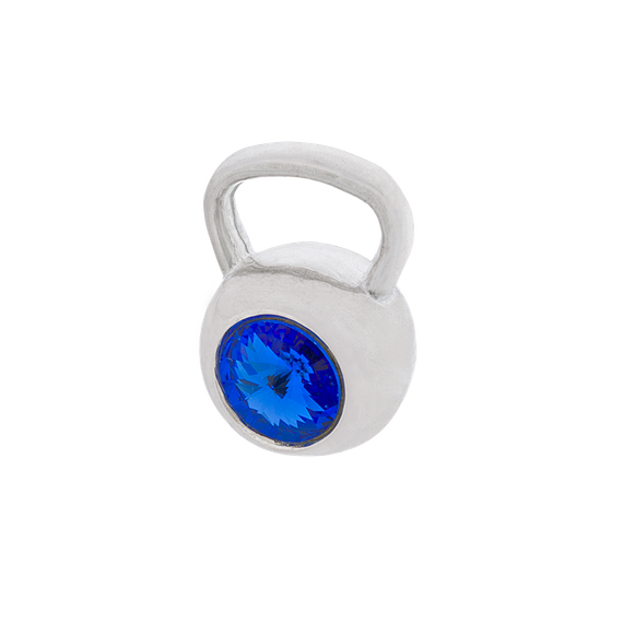 Fit Kolekcja - Zawieszka na łańcuszek srebrny KETTLEBELL SWAROVSKI Sapphire
