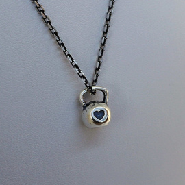 Fit Kolekcja - Oxidised Sterling Silver Pendant KETTLEBELL 003 MINI ❤