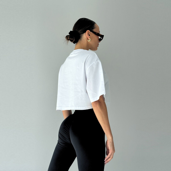 Chiara Wear - T-shirt crop top FREE BOOBIES - biały