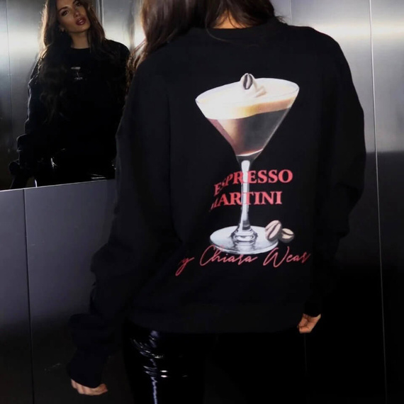 Chiara Wear - Oversize Women's Sweatshirt ESPRESSO MARTINI - black