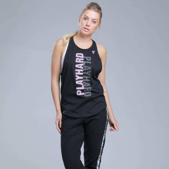 Trec - Koszulka TW STRINGER TRECGIRL 05 STRIPE BLACK PINK PRINT