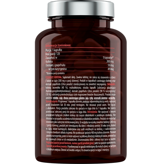 Essensey - Kofeina 200 mg - 120 kaps. KRÓTKA DATA 10.2025