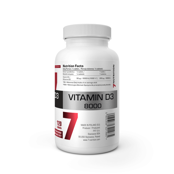 7Nutrition - Vitamin D3 8000 - 120 tab.