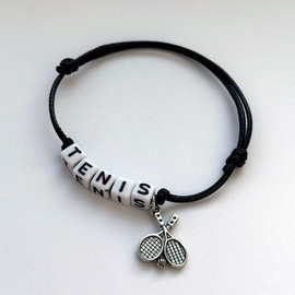 Fit Kolekcja - Bransoletka ze sznurka TENIS 01 silver