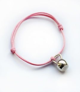 Fit Kolekcja - KETTLEBELL String Bracelet - Baby Pink