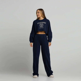 Chiara Wear - Women's SHORT Sweatshirt CALIFORNIA - navy-beige