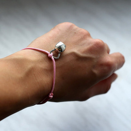 Fit Kolekcja - KETTLEBELL String Bracelet - Baby Pink