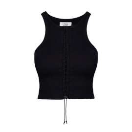 Chiara Wear - Top bokserka z wiązaniem - czarny