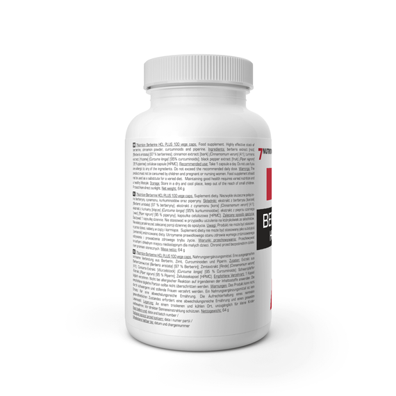 7Nutrition - Berberine HCL PLUS - 100 vege caps.